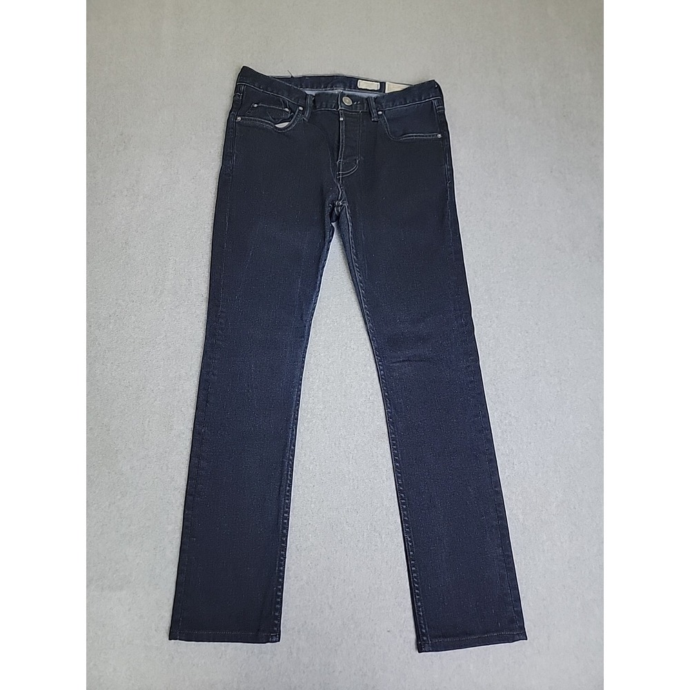 All Saints Skinny Jeans Womens 30 31x28 Dark Blue Button Fly Mid Stretch Razor